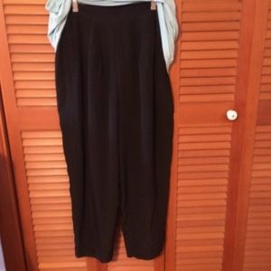 Elegant August Silk Black Silk Slacks